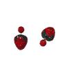 New Luxury Crystal Stud Earrings for Women Statement Geometric Strawberry Earrings Fashion Brincos Sweet Wedding Jewelry Gifts