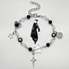 Punk Style Hollow Four Pointed Star Couple Bracelet for Women Men Creative Design Handmade Guitar Heart Bangle Y2K Jewelry Gift
