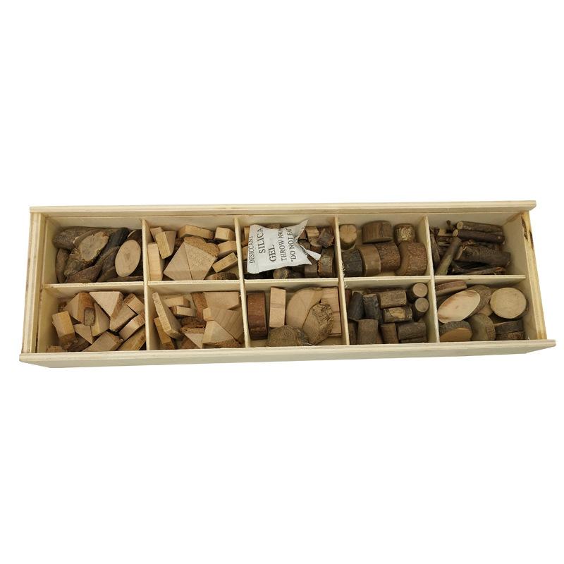 

Puzzle log gift box Kindergarten log chips DIY natural materials small wood chips dry branches handmade