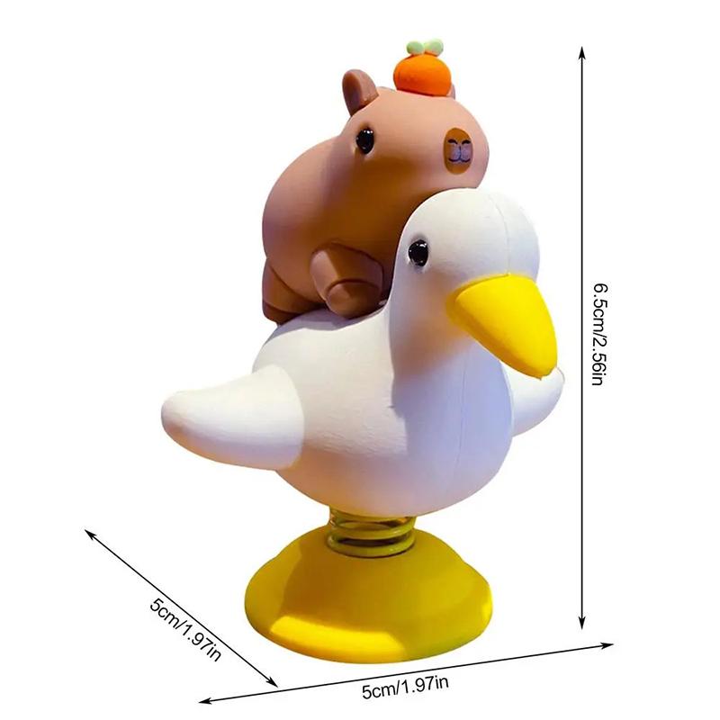 Capybara Car Decor Creative Spring Capybara Shaking Head Dashboard Figurine Ornament Car Interior Decoration