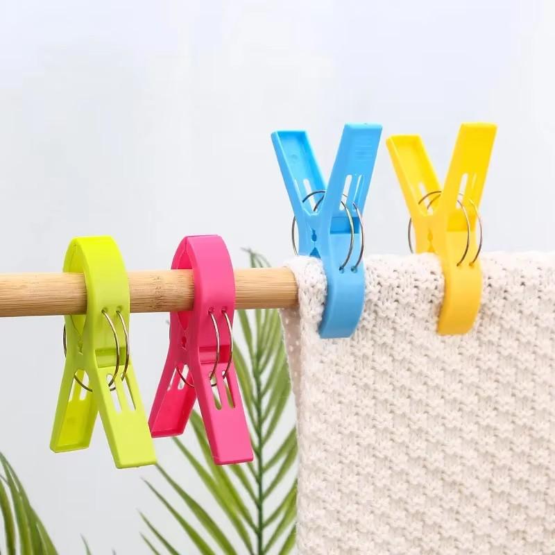 4/8/12/24pcs Beach Towel Clips Chair Clips Towel Holder,Plastic Clothes Pegs Hanging Clip Clamps, Yellow,blue,green,red