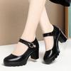Women Casual Soft Leather High Quality Square Heel Pumps Fashion Spring Summer Black Shoes  For Office Model Elegant 2025