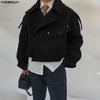 Autumn Winter Men Lapel Long Sleeve Loose Casual Jackets Short Coats