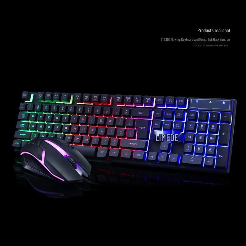 LiMei GTX300 USB Wired Backlit Gaming Keyboard & Mouse Set