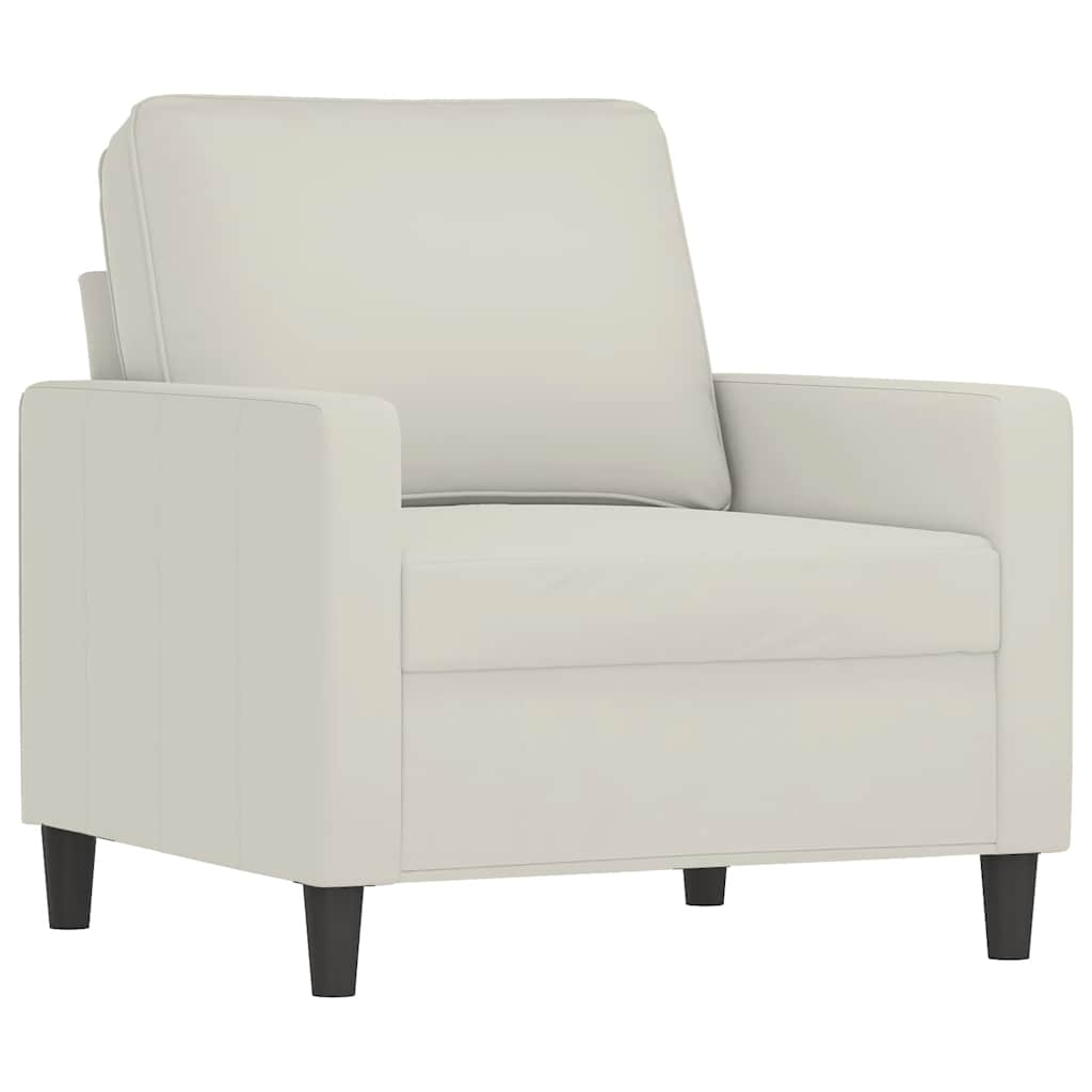Vidaxl Armchair, Cream, 60 Cm, Upholstered In Velvet