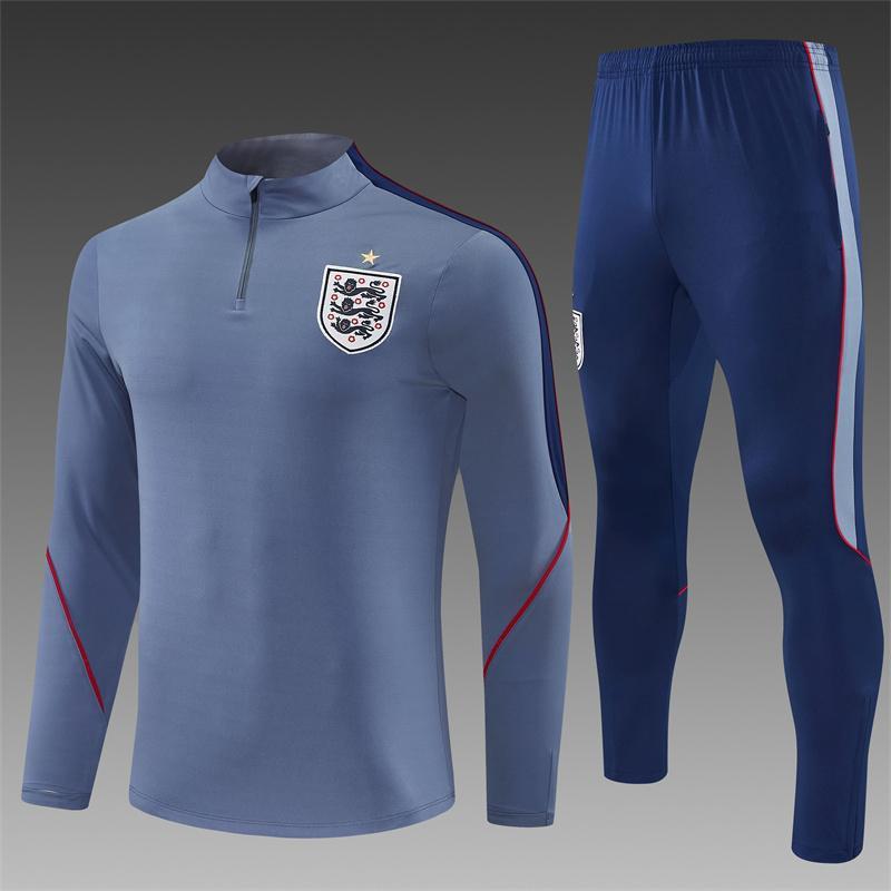 Adult National Team Soccer Training Jerseys Long Sleeve Half Zip Cotton Blend Sports Wear