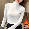 Women S Fitted Half High Neck Fleece Lined Long Sleeve T Shirt For Autumn Winter Warm Versatile