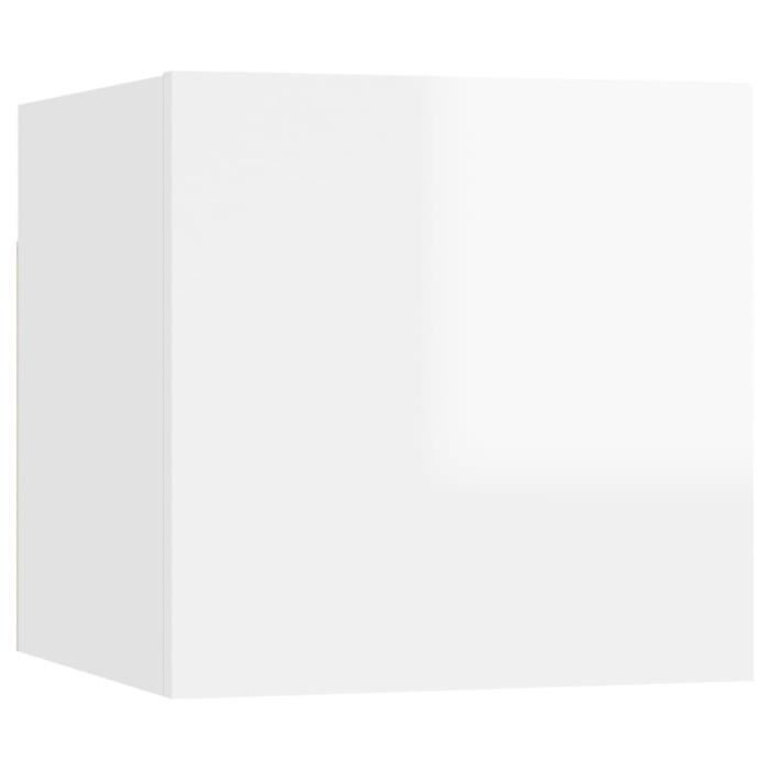 VidaXL Meuble TV mural Blanc brillant 30,5x30x30 cm