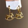 Creative Mini Balloon Dog Pendant Hoop Earrings for Women Korean Fashion Lovely Cartoon Dog Funny Earring Egirls Jewelry Gift