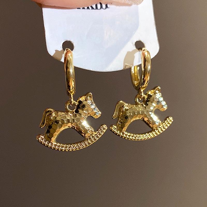 Creative Mini Balloon Dog Pendant Hoop Earrings for Women Korean Fashion Lovely Cartoon Dog Funny Earring Egirls Jewelry Gift