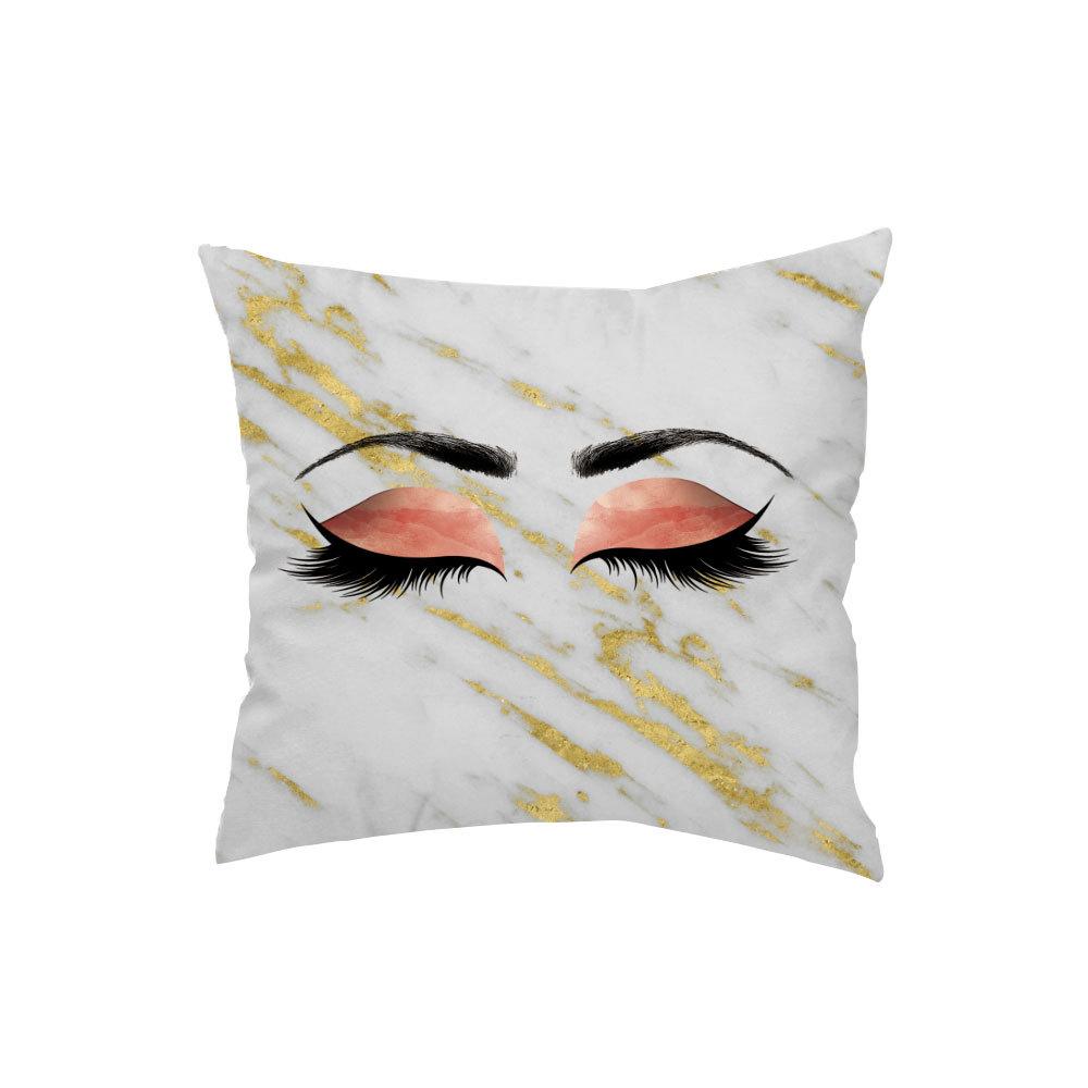 Marble Bright Diamond Eyes Eyelash Pillow Case Sofa Cushion Manicure Decoration Pillow