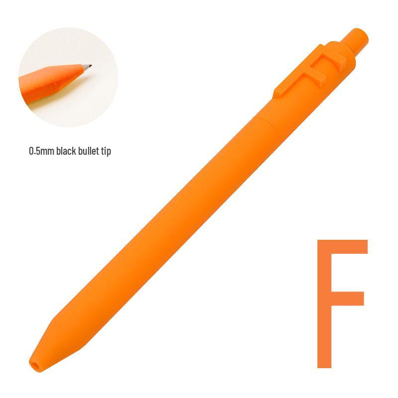 Shuyuan Black Gel Pen - Push-Button, Student Use, Minimalist Design, Candy-Colored Silicone Barrel.
