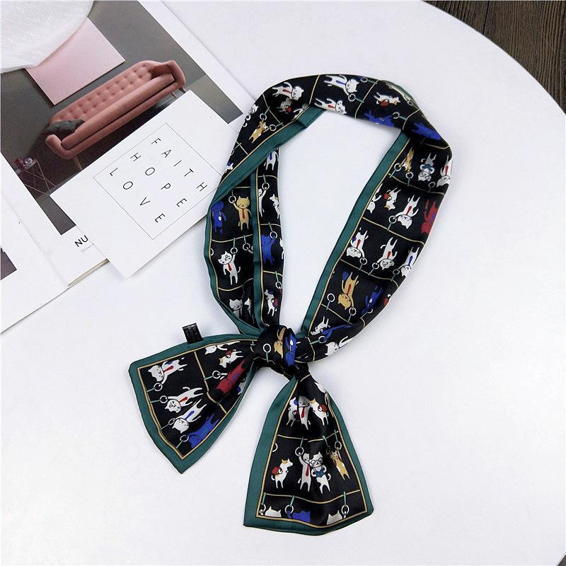 Pingjiao stil nou, primăvară și toamnă, decorațiuni profesionale, eșarfă mică de mătase, versatilă, eșarfă pentru femei, curea îngustă de păr lung, curea pentru geantă de cravată