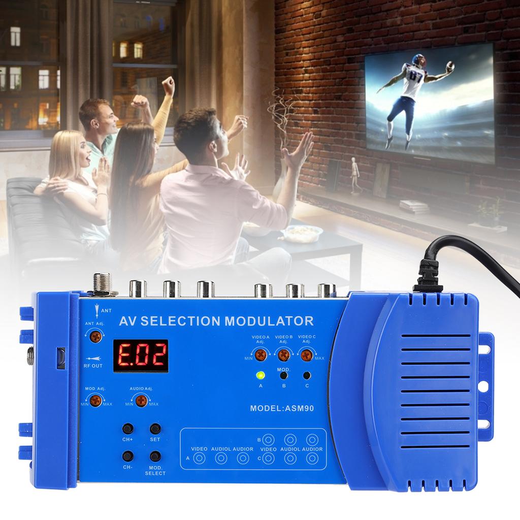 ASM90 Digital Domestic Modulator AV Optional Modulator VHF UHF PAL Standard Tragbarer Konverter für
