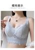 Large chest revealing small key shaping lace bra with gathered front button wide shoulder strap underwear