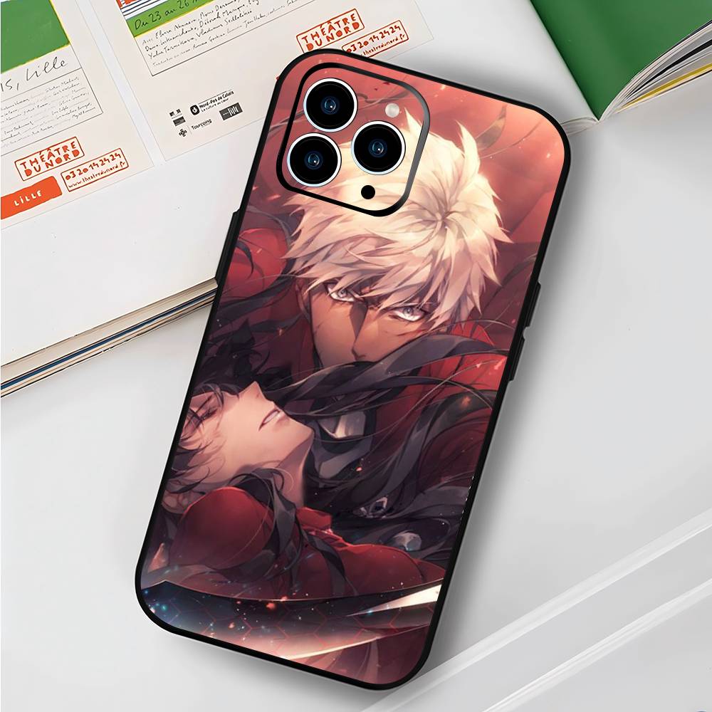 Fate Stay Night For IPhone 17 Air 16 15 14 13 12 11 Pro Black Soft Cover Phone Case