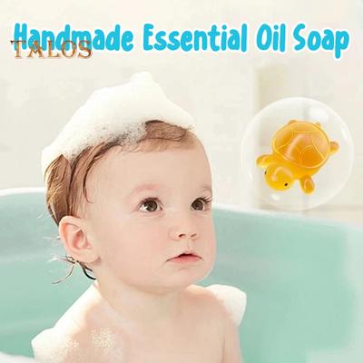 4Pcs Handmade Essential Oil Soap for Kids Natural Ingredients Moisturizing Soap Cute Mini Turtle Shape Handcrafted Fragrance Soap Home Hygiene Gift