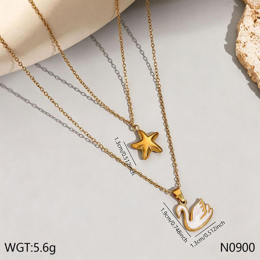 Ocean-Style Light Luxury Titanium Steel Starfish Necklace