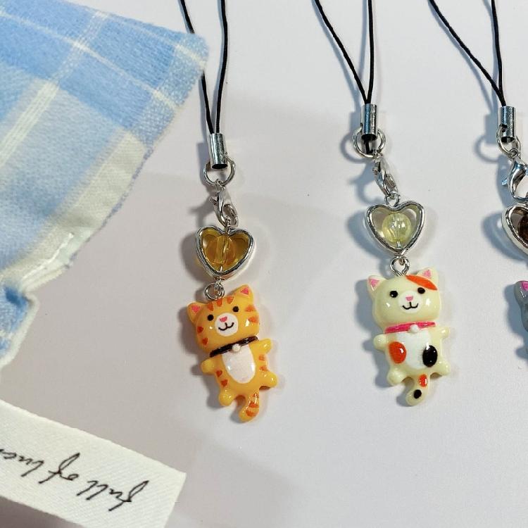Handykette Herz Katze Schlüsselanhänger Handy Lanyard Acryl Schlüsselanhänger Tasche Ornament Geschenk