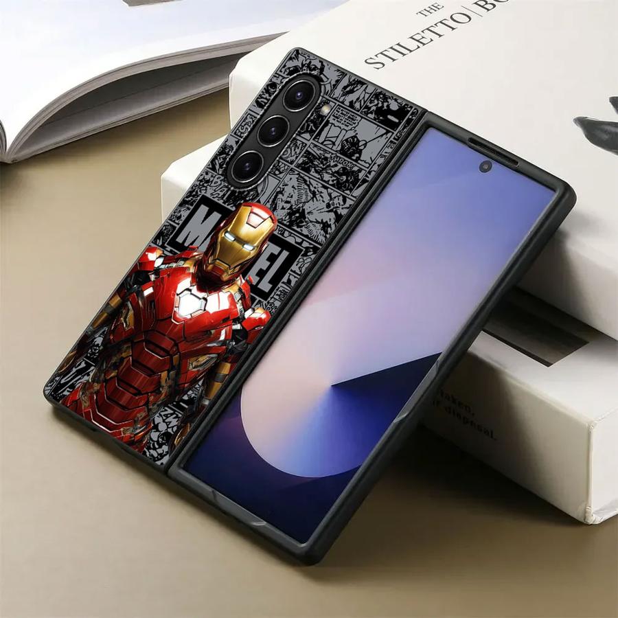

Чехол для Samsung Galaxy ZFold7 Z Fold 7 6 5 4 3 ZFold3 ZFold5 ZFold6 ZFold4 Задняя крышка телефона Marvel Ironman Sipiderman Galaxy Z Fold3 5G