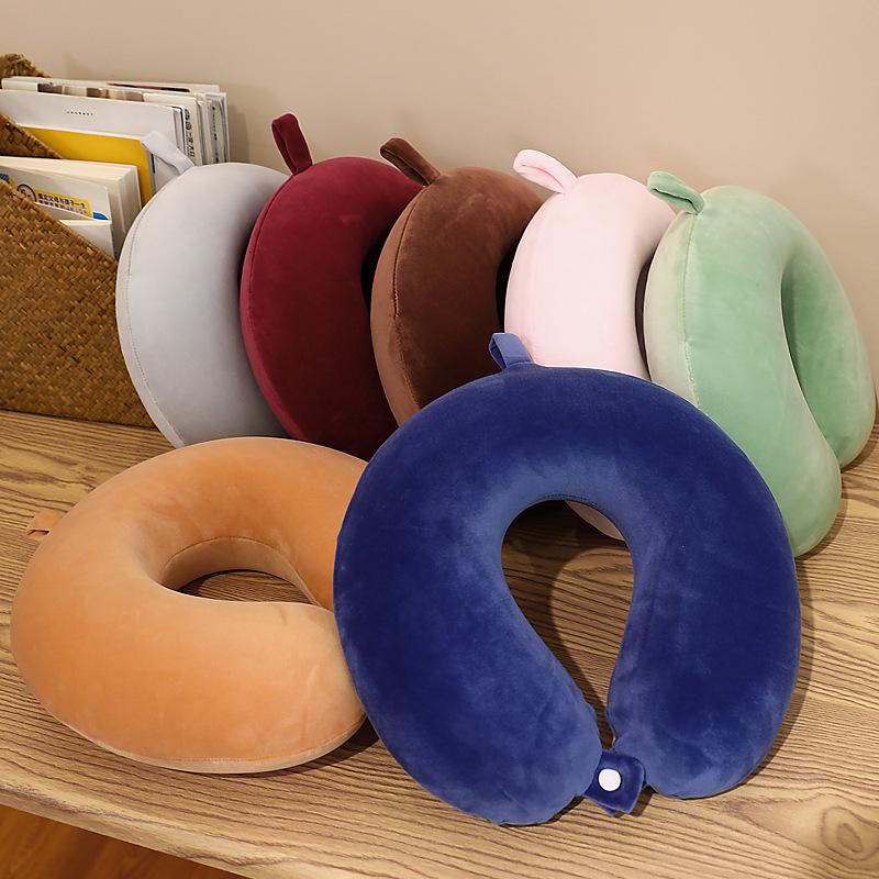 U-Shaped Memory Foam Neck Support Pillow for Travel and Office