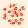 Three-Dimensional Fruit Pendant Three-Dimensional Strawberry Bracelet Pendant Alloy Jewelry Accessory Fashion For Jewelry Making