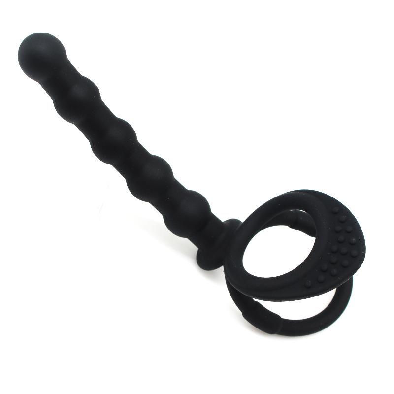 Silicone Anal Beads & Dual Ring Locking Toy for Men and Women