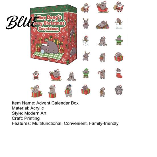 Christmas Gift for Advent Box Calendar 24 Deng's Countdown Family Moo Days Acrylic with Kids'