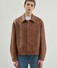 Draw Fit Line Smoke Leather Jacket [Smoke Camel]