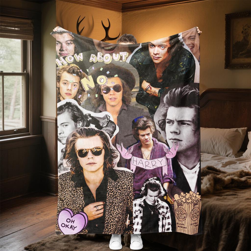 Harry Styles Morbida Coperta Confortevole Tutte le Stagioni Regalo Perfetto Divano Ufficio Riposo all'Aperto Coperta da Viaggio