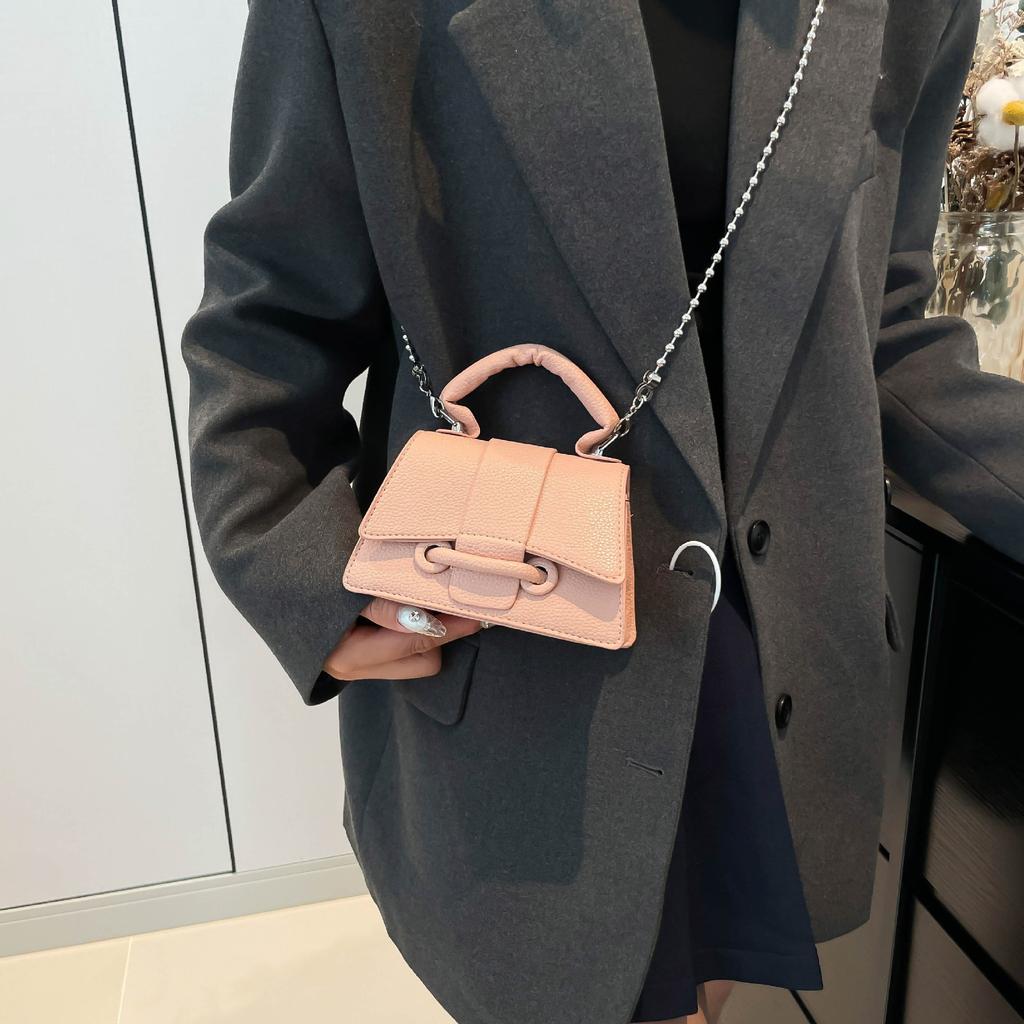 New Solid Color Simple Temperament Handbag for Women's Versatile One-shoulder Crossbody Bag Korean Version Retro Mini Bag