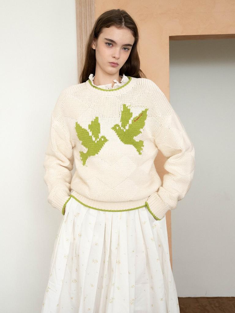 Mwimwieleu Bird Jacquard Pullover Mu2611Po103M