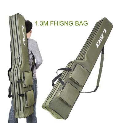 Sacs pour canne à pêche de 130cm, Double couche, grande capacité, pliable, sac de rangement pour outils et matériel de pêche en mer
