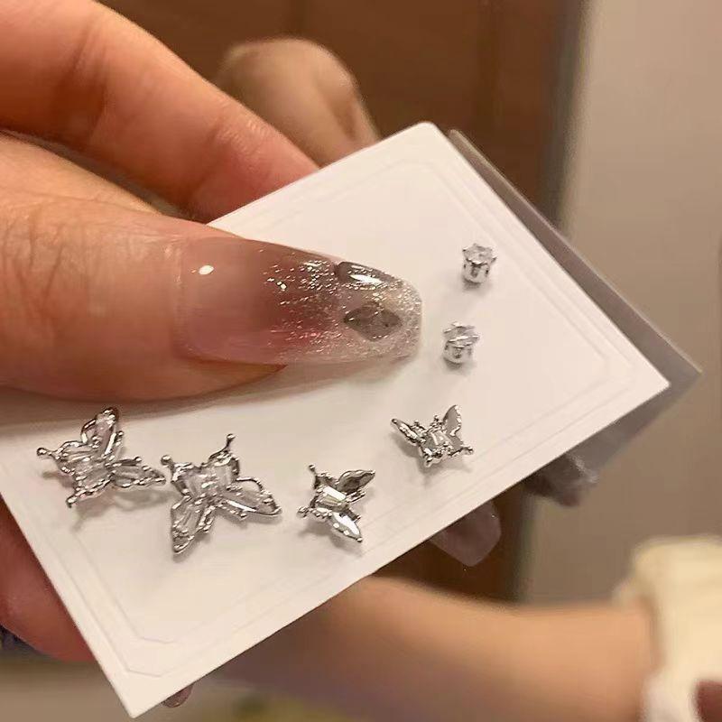 6-Piece Star Chain Zircon Planet Earrings Set – Versatile and Stylish Design