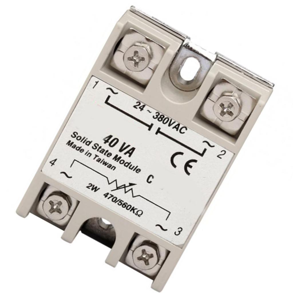 Relé de Estado Sólido 40A Entrada 2W 470 560K Ohm Saída 24?Regulador de Tensão de Resistência 380VAC Monofásico