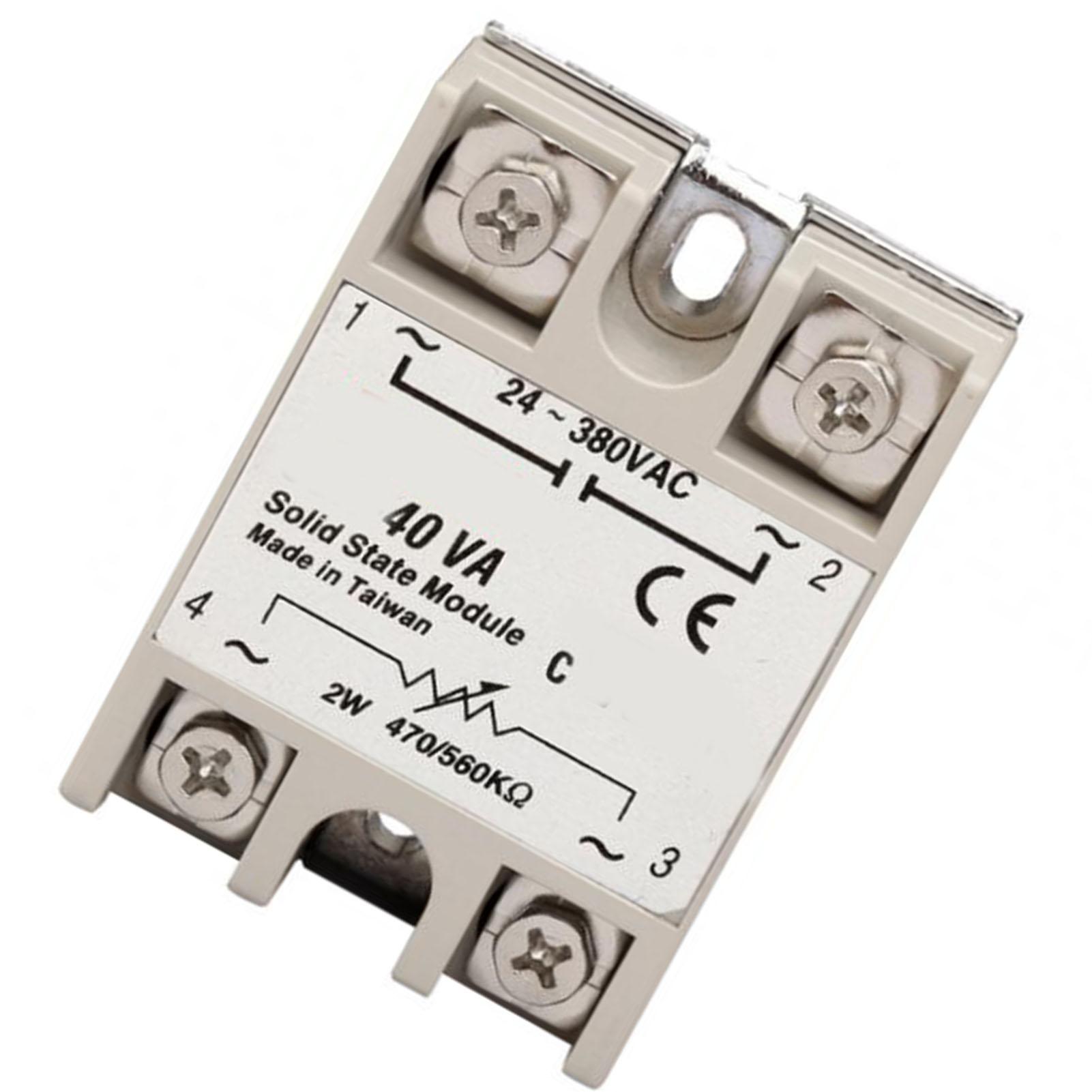 

40A Твердотільне реле Вхід 2Вт 470 560 кОм Вихід 24‑380 В змінного струму Резисторний регулятор напруги Однофазне SSR