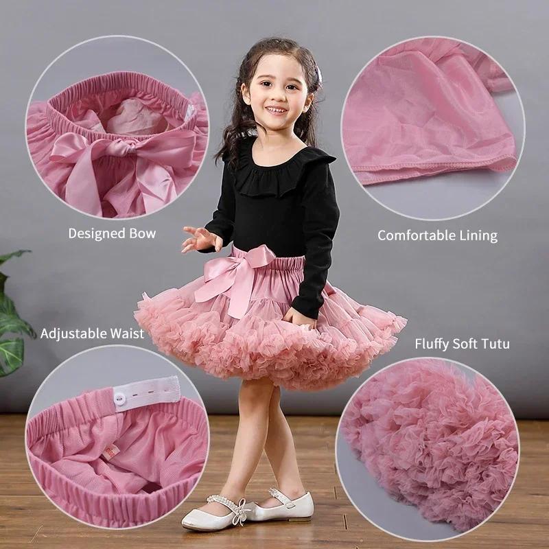 Baby Mädchen Tüllrock Flauschiger Rock Kleinkind Prinzessin Ballett Tanz Tüll Netzrock Kinder Kuchenrock Niedliche Mädchen Kleidung Unterrock Rock