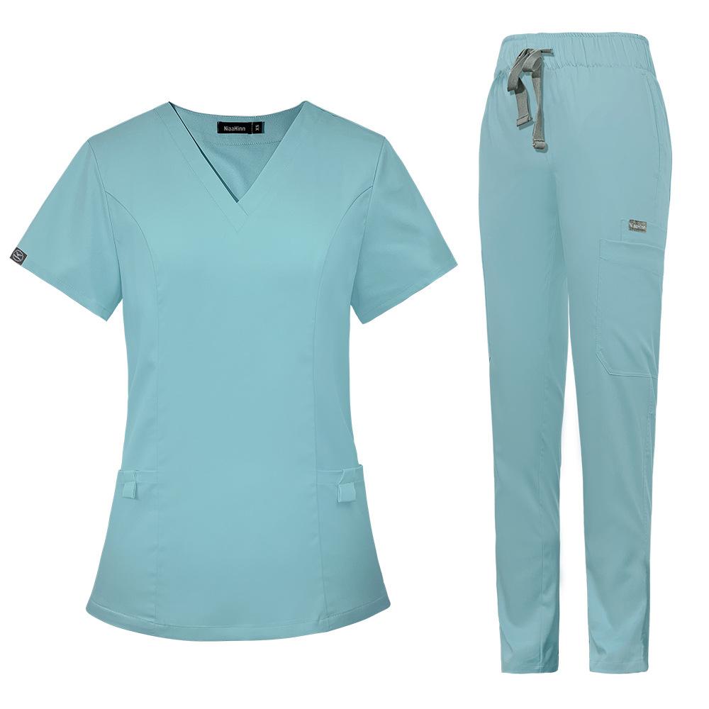 Uniforme medicale populare pentru bărbați și femei, culoare uni, pantaloni scurți pentru doctori și asistente, set salopete medicale, ocupație XXL gray