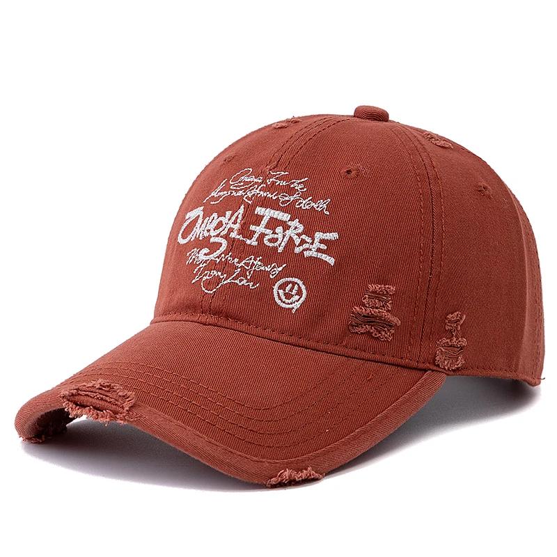 Hot Sale Unisex Baseball Cap Smile Letter Embroidered Cotton Hole Cap Dad Hat Men And Women Outdoor Washed Cotton Hat Cap