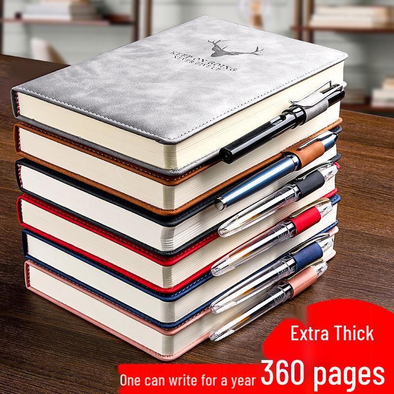 A5 Thickened Business Leather Notebook: Retro Exquisite Accounting & Office Stationery