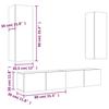 4 Piece TV Cabinet Set Smoked Oak Effect Particleboard