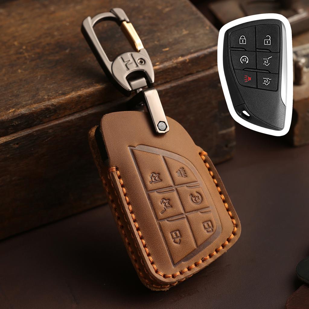 Car Key Cover Case for Buick Envision GMC Yukon XL Denali Chevrolet Suburban Tahoe 3/4/5/6 Buttons Remote Keychain Accessories