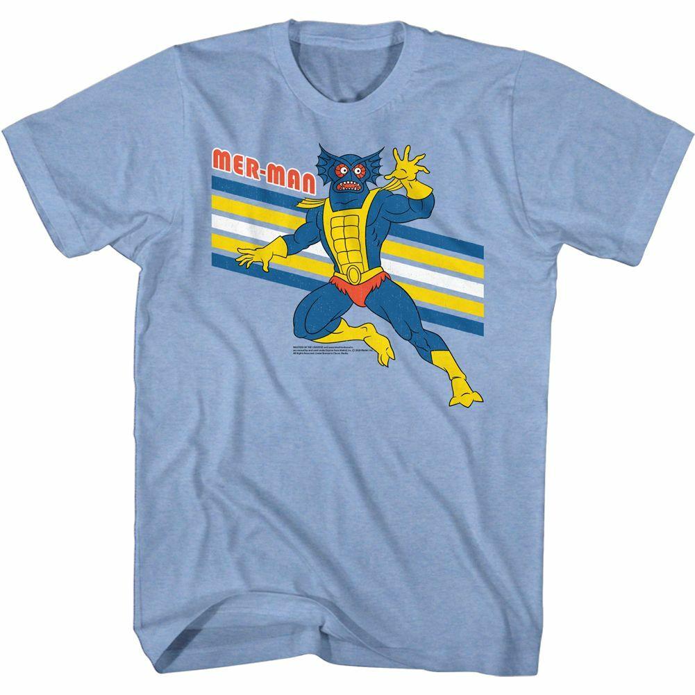 

Masters of the Universe Mer Man Light Blue Heather Adult T-Shirt Mens Womens Tees Top S