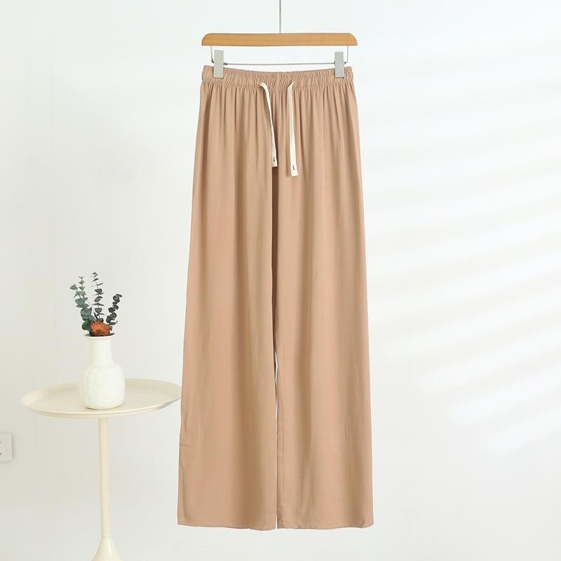 Women's Wide-legged Trousers Summer Versatile Thin Section Loose Dragging High Waisted Outside Wearing Casual Trousers
