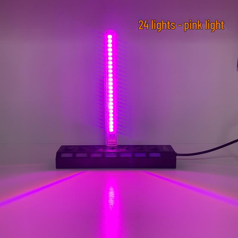 5V High Brightness LED USB Flash Drive Night Light - 24 Colorful LED Beads Powered by USB for Desk, Computer, or Power Bank