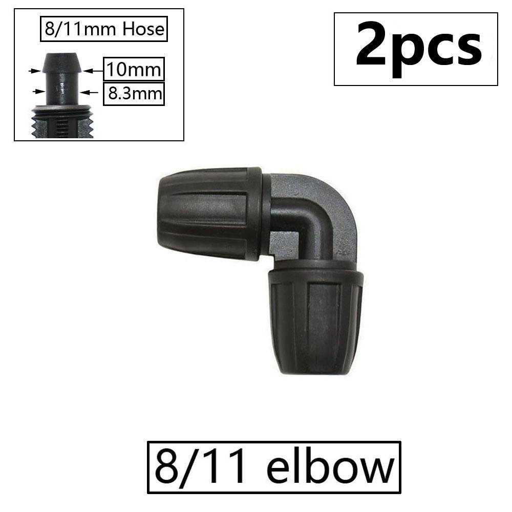 3/8" 8mm Garden Hose Connector 8/11 To 4/7 3/5mm Hose Reducer Water Splitter Tee Elbow End Plug Drip Irrigation System Fitting