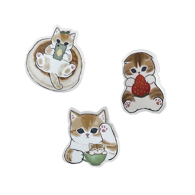 1Pc Acrylic Exquisite Bag Pin Petite Badge Cartoon Cat Brooch