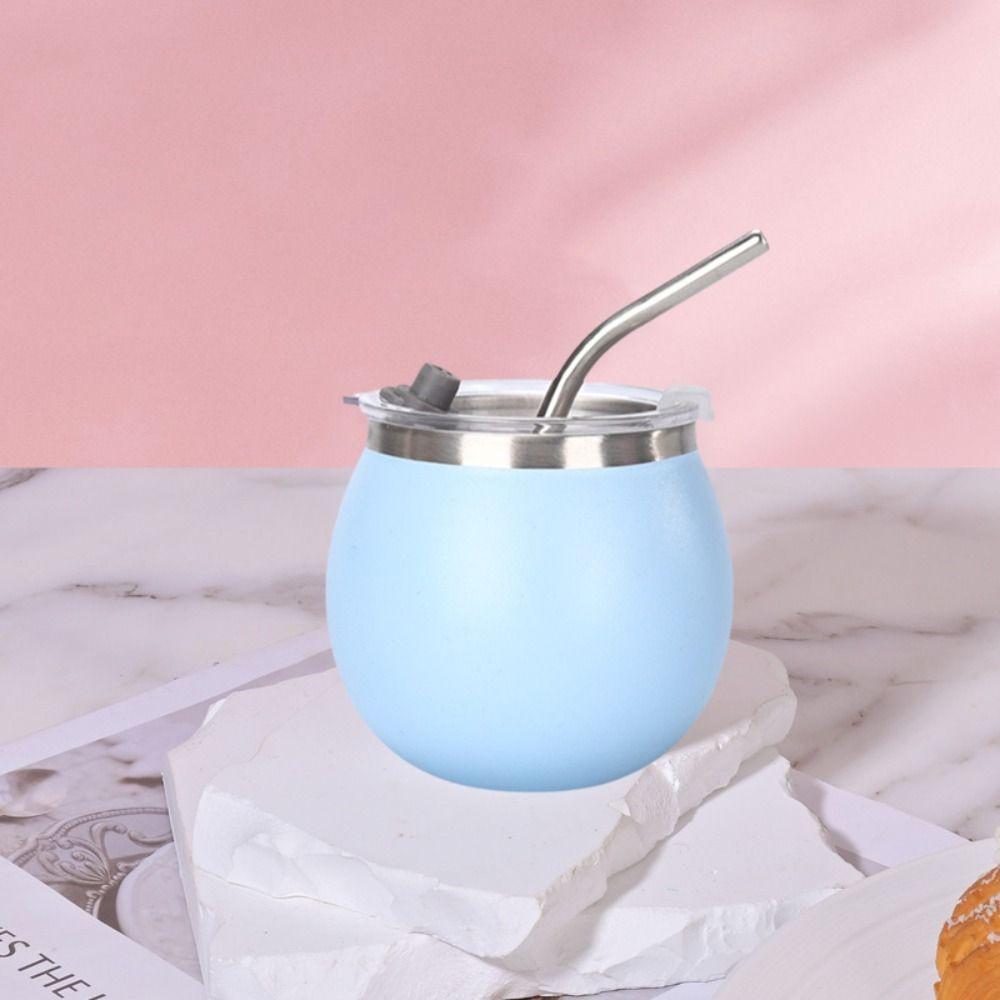with Straw and Lid Portable Egg Cup Double Wall Tumbler Cup Argentine Yerba Mate Cup  Office