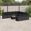 Vidaxl 12-Cz. Conjunto de Muebles de Jardín, Con Cojines, Negro, Polirratán