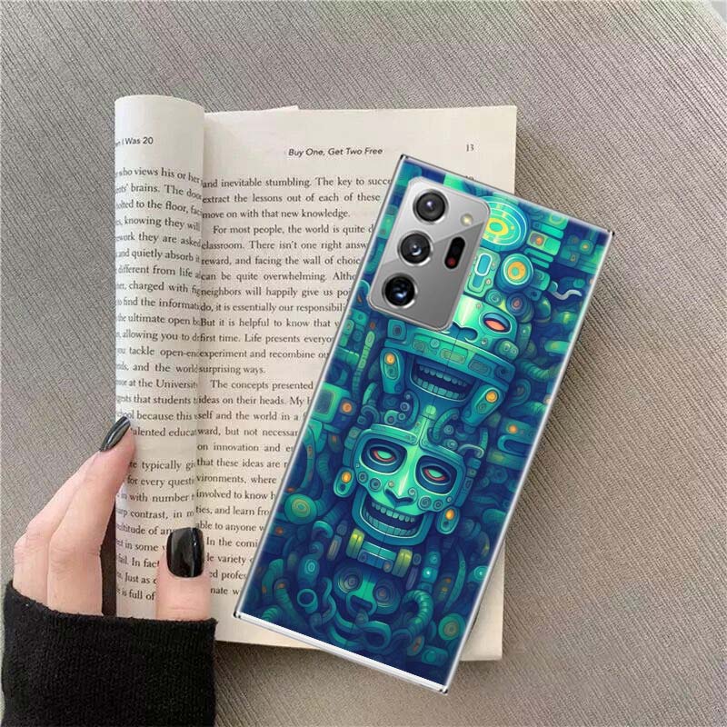 Aztec Maya Stone Phone Case For Samsung Galaxy S25 Edge S24 S23 FE S22 S26 Ultra S21 S20 S10 Plus Capa Soft